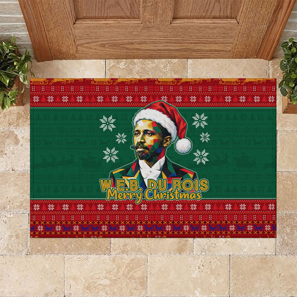W.E.B. Du Bois Christmas Rubber Doormat Inspirational Liberty Quote Ugly Knitted Pattern Festive