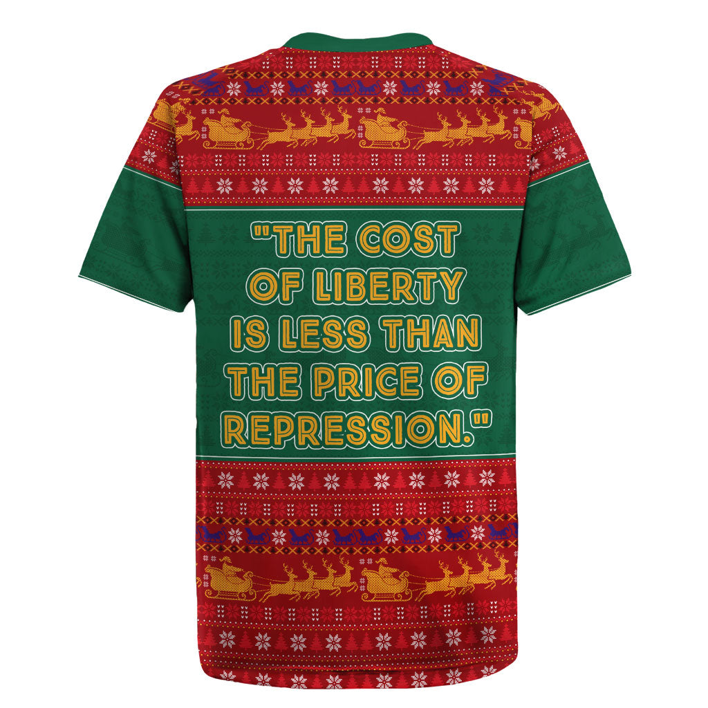 W.E.B. Du Bois Christmas Rugby Jersey Inspirational Liberty Quote Ugly Knitted Pattern Festive