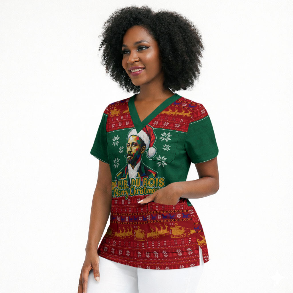 W.E.B. Du Bois Christmas Scrub Top Inspirational Liberty Quote Ugly Knitted Pattern Festive