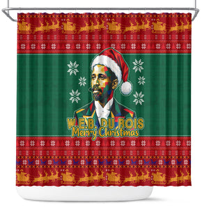 W.E.B. Du Bois Christmas Shower Curtain Inspirational Liberty Quote Ugly Knitted Pattern Festive