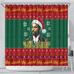 W.E.B. Du Bois Christmas Shower Curtain Inspirational Liberty Quote Ugly Knitted Pattern Festive