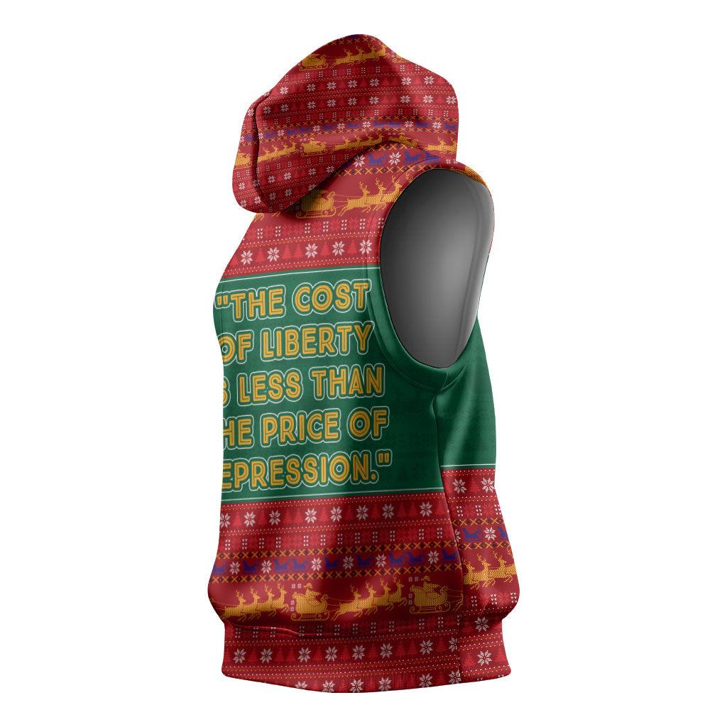W.E.B. Du Bois Christmas Sleeveless Hoodie Inspirational Liberty Quote Ugly Knitted Pattern Festive