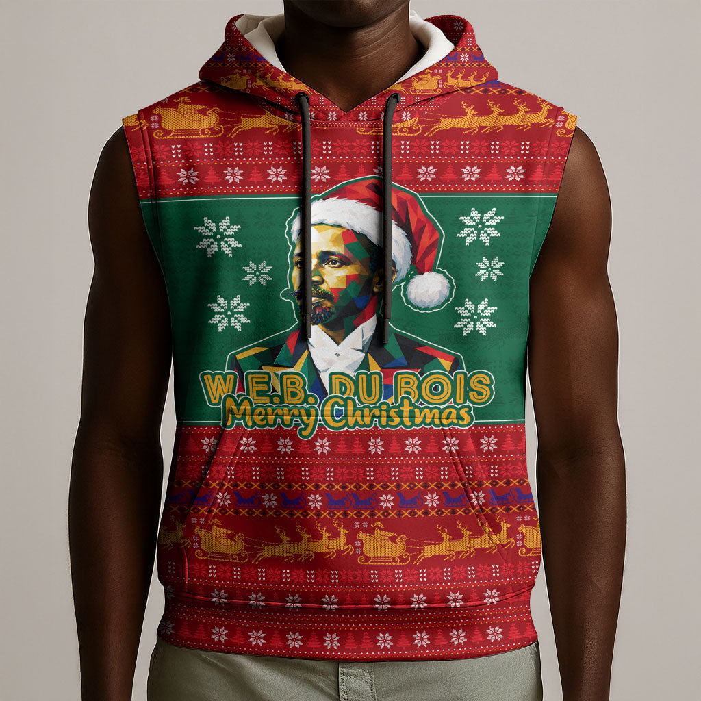 W.E.B. Du Bois Christmas Sleeveless Hoodie Inspirational Liberty Quote Ugly Knitted Pattern Festive