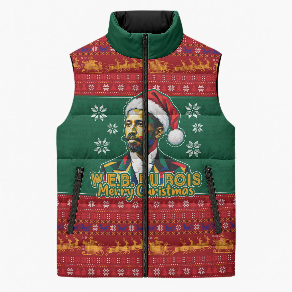 W.E.B. Du Bois Christmas Sleeveless Puffer Jacket Inspirational Liberty Quote Ugly Knitted Pattern Festive