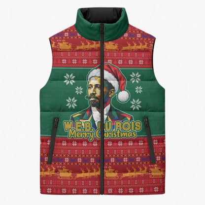 W.E.B. Du Bois Christmas Sleeveless Puffer Jacket Inspirational Liberty Quote Ugly Knitted Pattern Festive