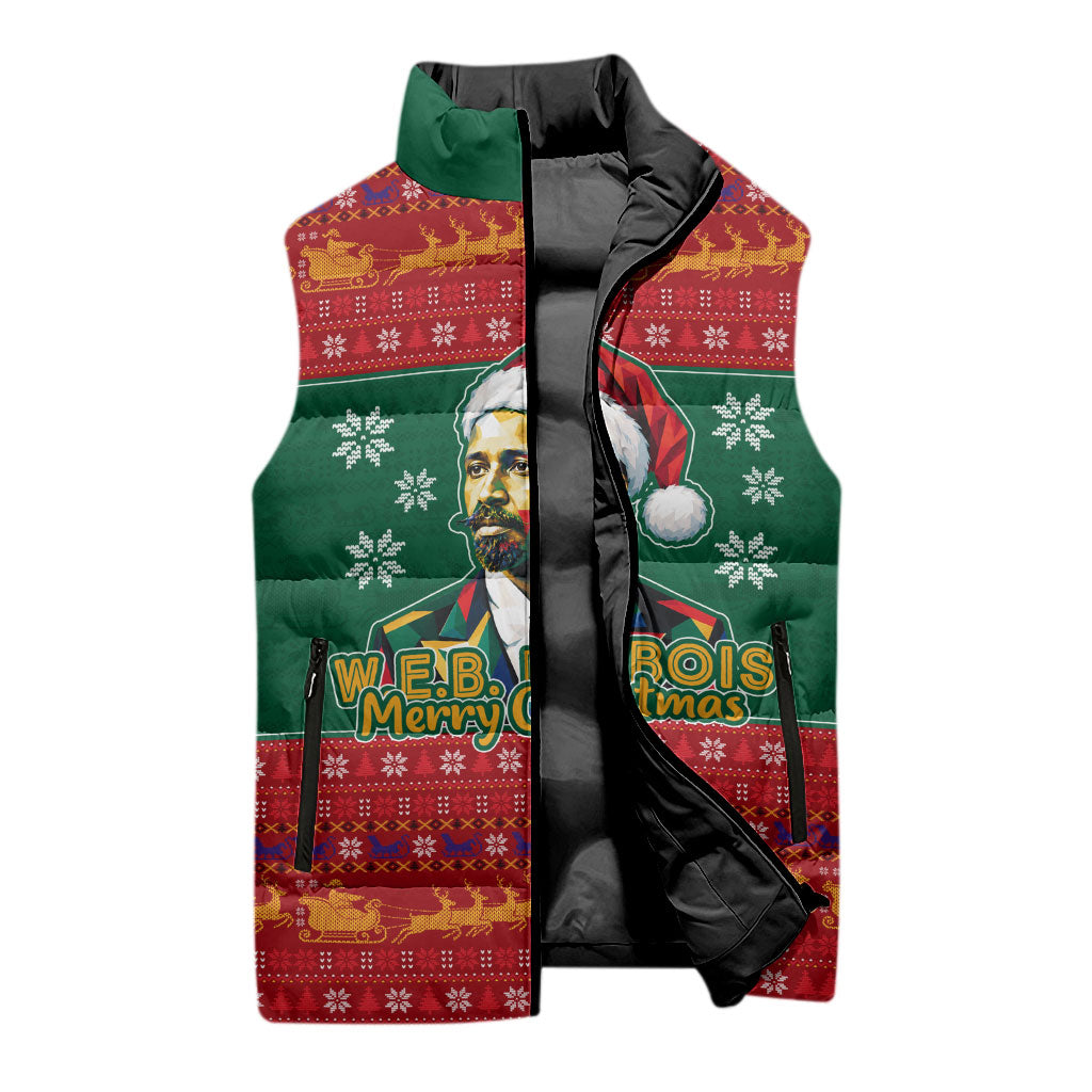 W.E.B. Du Bois Christmas Sleeveless Puffer Jacket Inspirational Liberty Quote Ugly Knitted Pattern Festive