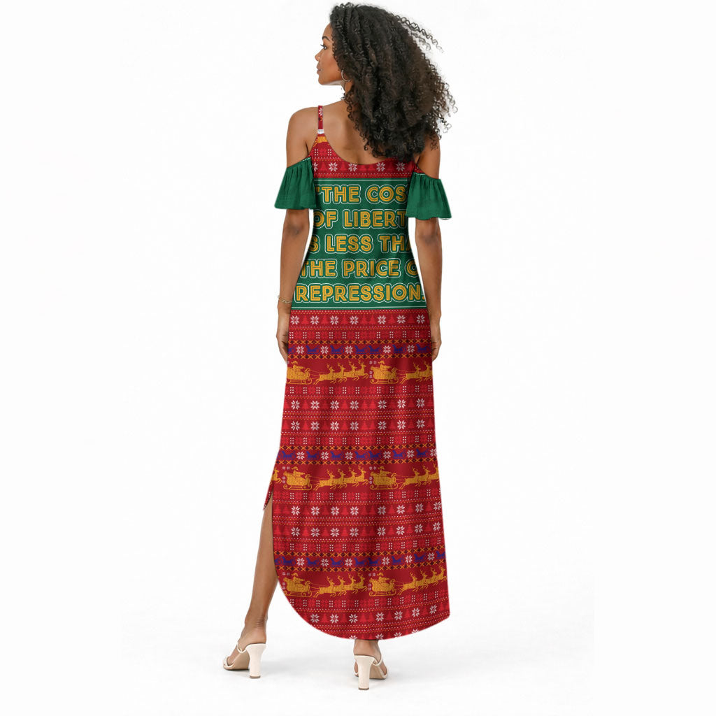 W.E.B. Du Bois Christmas Summer Maxi Dress Inspirational Liberty Quote Ugly Knitted Pattern Festive