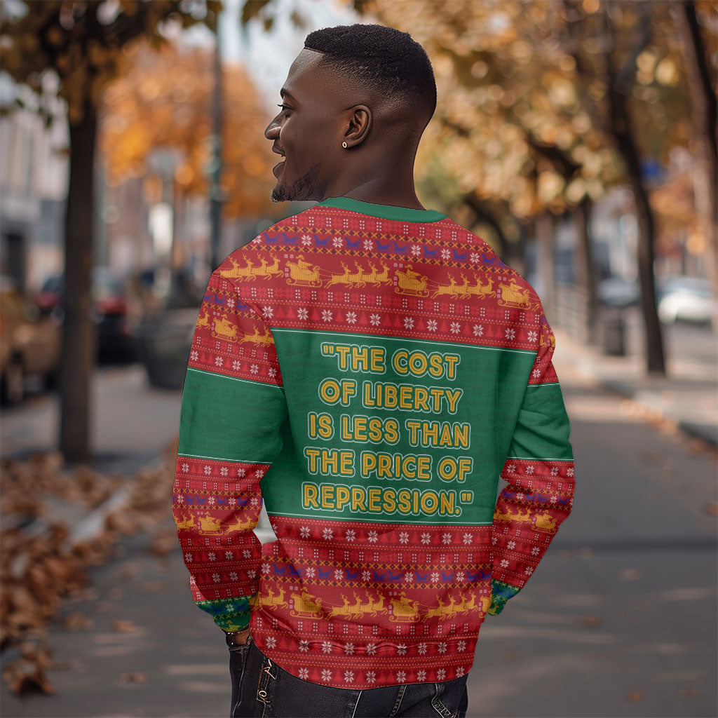 W.E.B. Du Bois Christmas Sweatshirt Inspirational Liberty Quote Ugly Knitted Pattern Festive