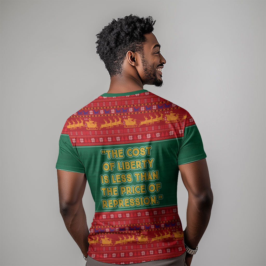 W.E.B. Du Bois Christmas T shirt Inspirational Liberty Quote Ugly Knitted Pattern Festive