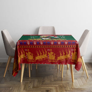 W.E.B. Du Bois Christmas Tablecloth Inspirational Liberty Quote Ugly Knitted Pattern Festive