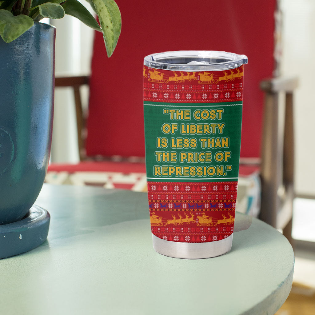 W.E.B. Du Bois Christmas Tumbler Cup Inspirational Liberty Quote Ugly Knitted Pattern Festive