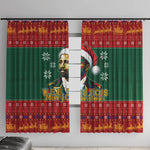 W.E.B. Du Bois Christmas Window Curtain Inspirational Liberty Quote Ugly Knitted Pattern Festive