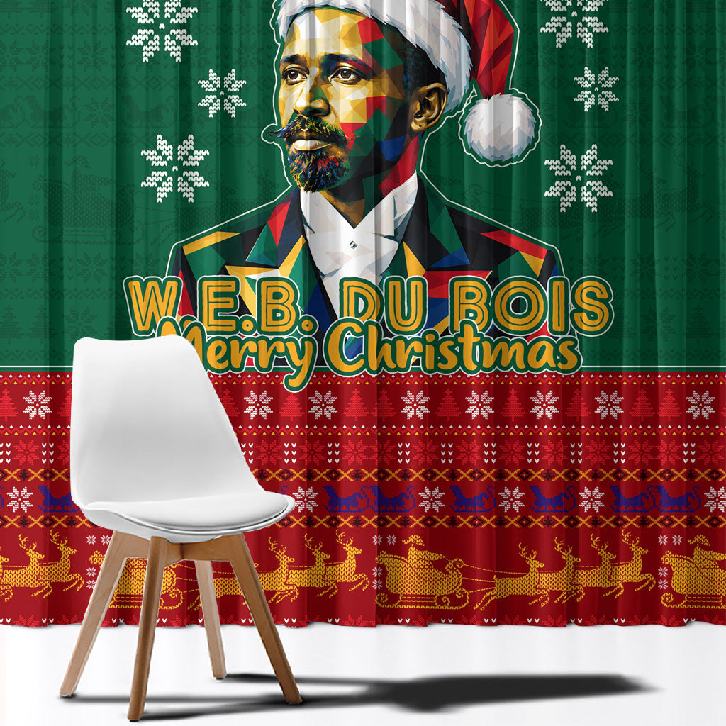 W.E.B. Du Bois Christmas Window Curtain Inspirational Liberty Quote Ugly Knitted Pattern Festive
