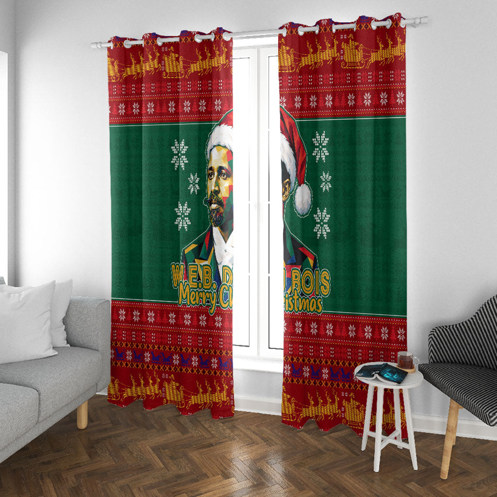 W.E.B. Du Bois Christmas Window Curtain Inspirational Liberty Quote Ugly Knitted Pattern Festive