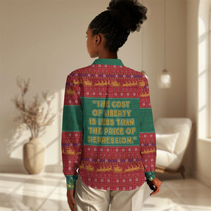 W.E.B. Du Bois Christmas Women Casual Shirt Inspirational Liberty Quote Ugly Knitted Pattern Festive