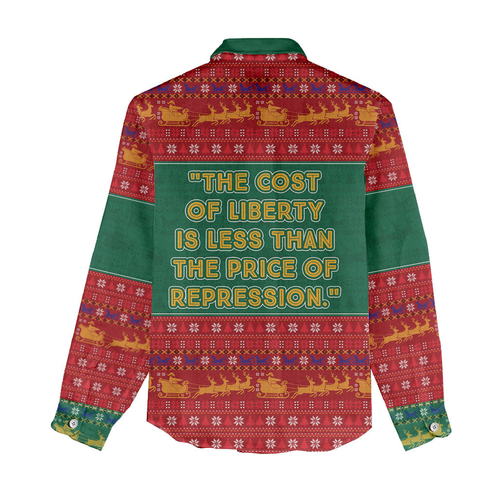 W.E.B. Du Bois Christmas Women Casual Shirt Inspirational Liberty Quote Ugly Knitted Pattern Festive