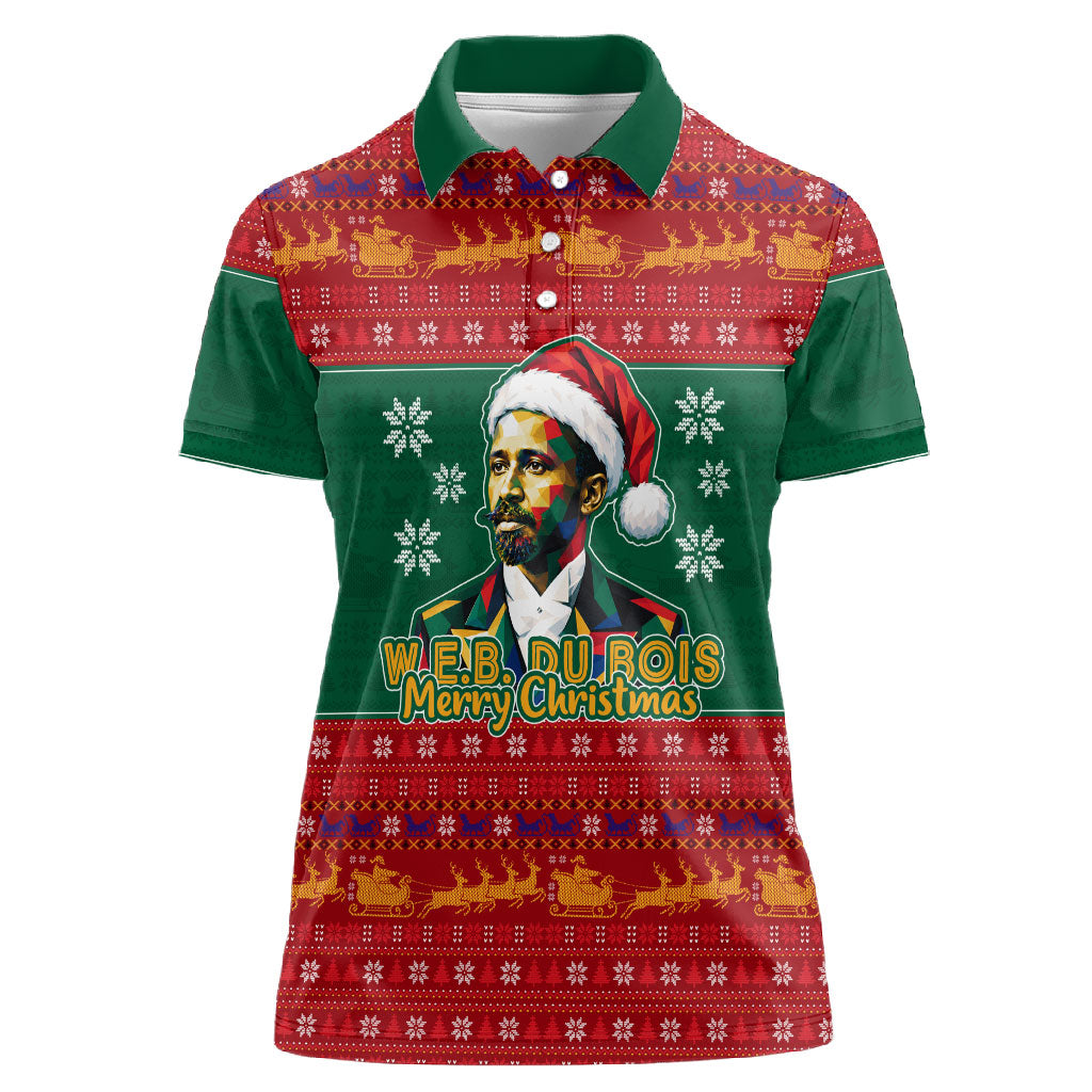 W.E.B. Du Bois Christmas Women Polo Shirt Inspirational Liberty Quote Ugly Knitted Pattern Festive