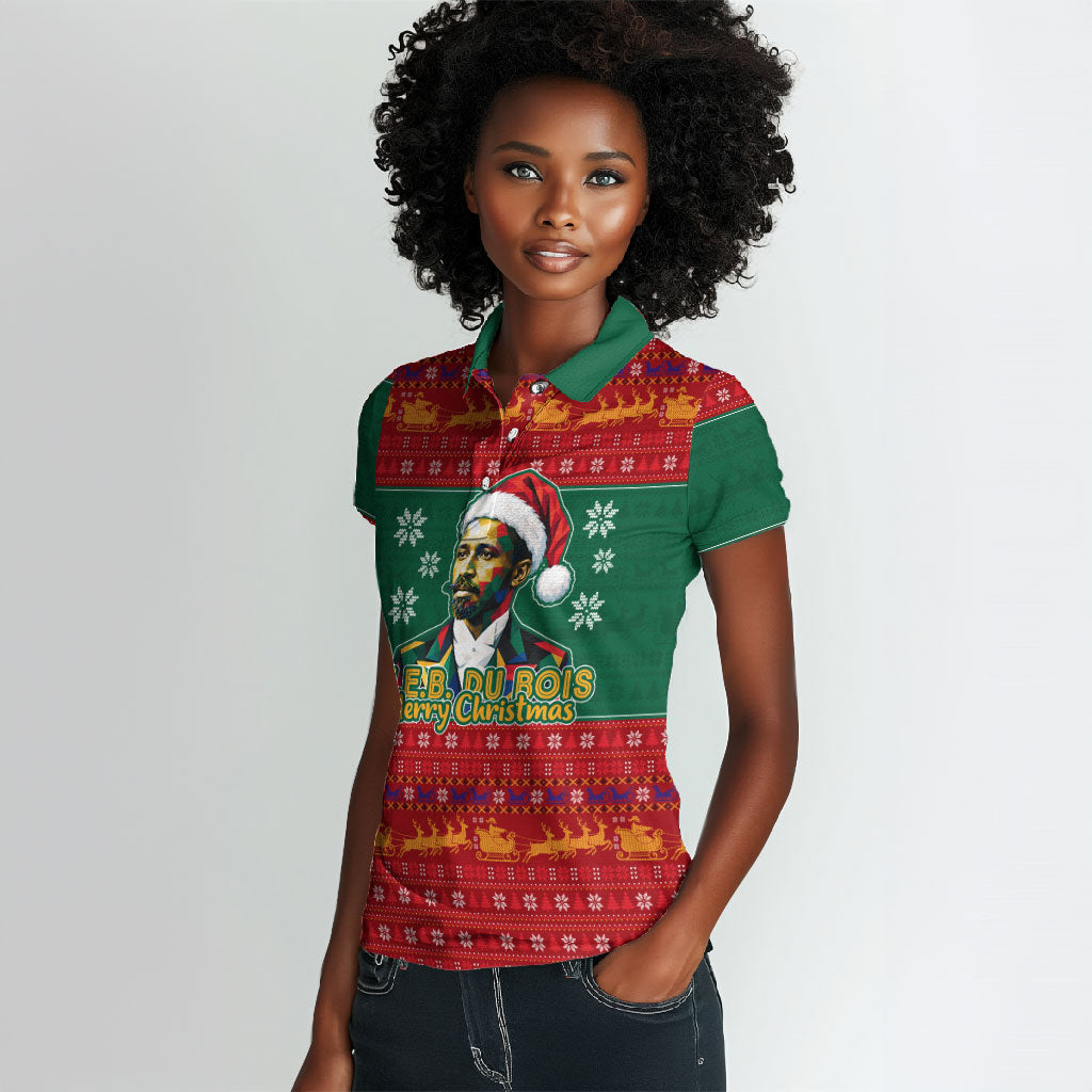 W.E.B. Du Bois Christmas Women Polo Shirt Inspirational Liberty Quote Ugly Knitted Pattern Festive
