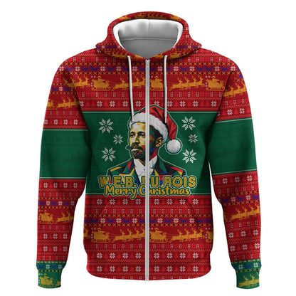 W.E.B. Du Bois Christmas Zip Hoodie Inspirational Liberty Quote Ugly Knitted Pattern Festive