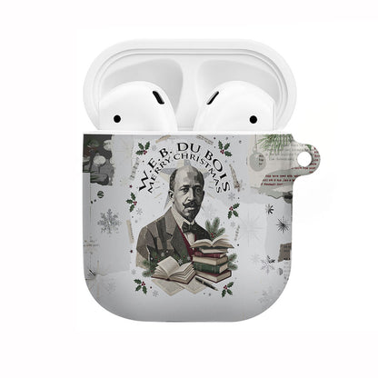 W.E.B. Du Bois Christmas AirPods Case Think Deeper Quote Vintage Portrait Newspaper Collage Festive