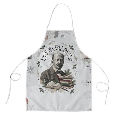 W.E.B. Du Bois Christmas Apron Think Deeper Quote Vintage Portrait Newspaper Collage Festive