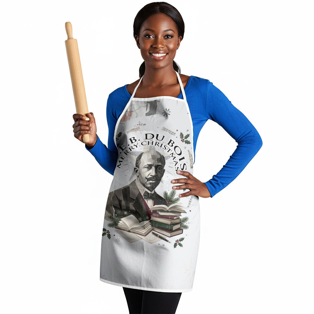 W.E.B. Du Bois Christmas Apron Think Deeper Quote Vintage Portrait Newspaper Collage Festive