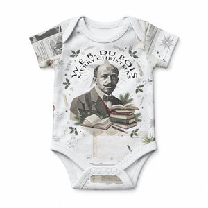 W.E.B. Du Bois Christmas Baby Onesie Think Deeper Quote Vintage Portrait Newspaper Collage Festive