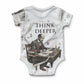 W.E.B. Du Bois Christmas Baby Onesie Think Deeper Quote Vintage Portrait Newspaper Collage Festive