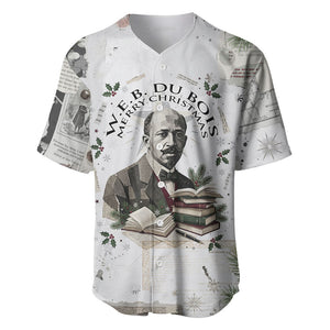 W.E.B. Du Bois Christmas Baseball Jersey Think Deeper Quote Vintage Portrait Newspaper Collage Festive