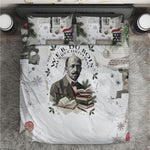 W.E.B. Du Bois Christmas Bedding Set Think Deeper Quote Vintage Portrait Newspaper Collage Festive