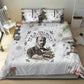 W.E.B. Du Bois Christmas Bedding Set Think Deeper Quote Vintage Portrait Newspaper Collage Festive