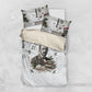 W.E.B. Du Bois Christmas Bedding Set Think Deeper Quote Vintage Portrait Newspaper Collage Festive