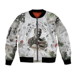 W.E.B. Du Bois Christmas Bomber Jacket Think Deeper Quote Vintage Portrait Newspaper Collage Festive