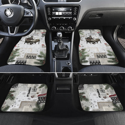 W.E.B. Du Bois Christmas Car Mats Think Deeper Quote Vintage Portrait Newspaper Collage Festive