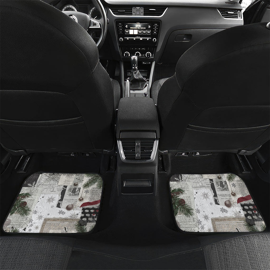 W.E.B. Du Bois Christmas Car Mats Think Deeper Quote Vintage Portrait Newspaper Collage Festive