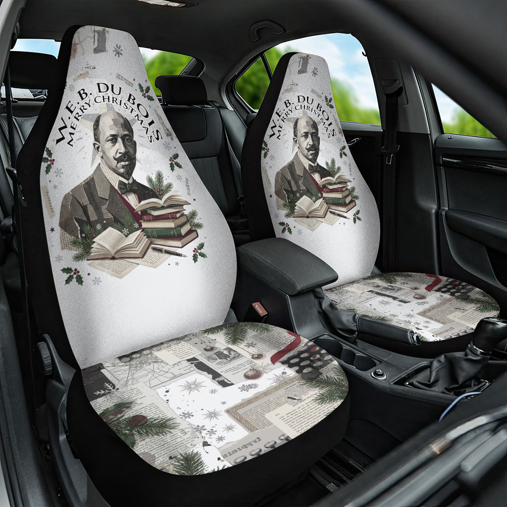 W.E.B. Du Bois Christmas Car Seat Cover Think Deeper Quote Vintage Portrait Newspaper Collage Festive