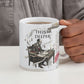 W.E.B. Du Bois Christmas Ceramic Mug Think Deeper Quote Vintage Portrait Newspaper Collage Festive