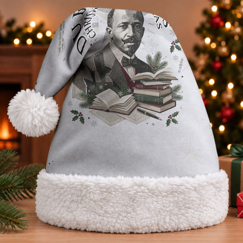 W.E.B. Du Bois Christmas Santa Hat Think Deeper Quote Vintage Portrait Newspaper Collage Festive