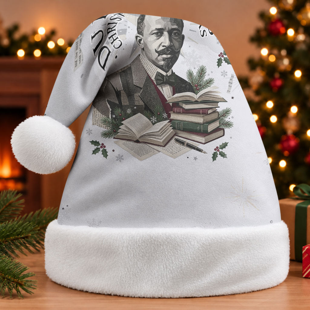 W.E.B. Du Bois Christmas Santa Hat Think Deeper Quote Vintage Portrait Newspaper Collage Festive