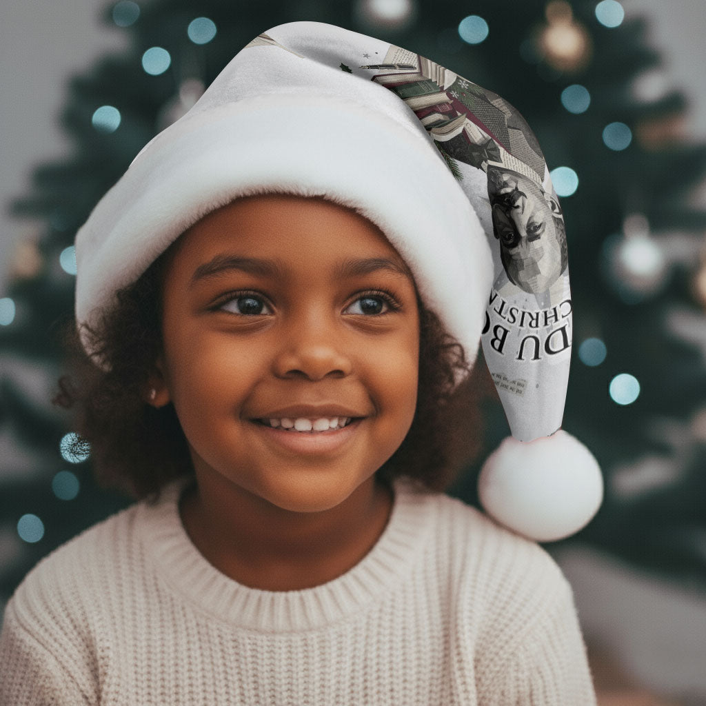 W.E.B. Du Bois Christmas Santa Hat Think Deeper Quote Vintage Portrait Newspaper Collage Festive