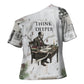 W.E.B. Du Bois Christmas Cross Shoulder Shirt Think Deeper Quote Vintage Portrait Newspaper Collage Festive