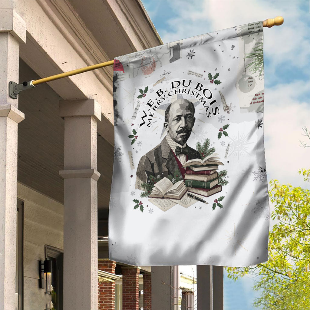 W.E.B. Du Bois Christmas Garden Flag Think Deeper Quote Vintage Portrait Newspaper Collage Festive