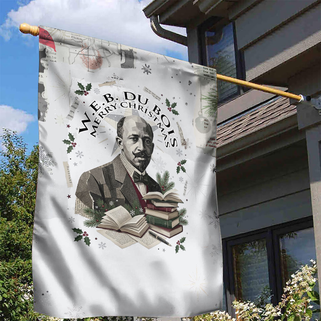 W.E.B. Du Bois Christmas Garden Flag Think Deeper Quote Vintage Portrait Newspaper Collage Festive