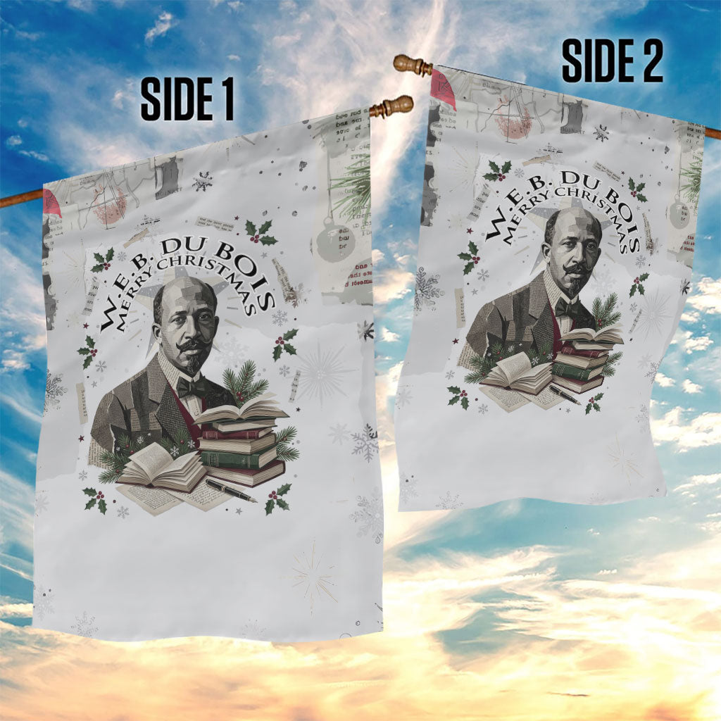 W.E.B. Du Bois Christmas Garden Flag Think Deeper Quote Vintage Portrait Newspaper Collage Festive