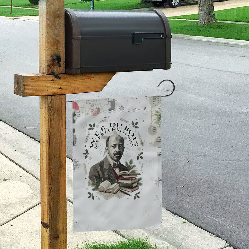 W.E.B. Du Bois Christmas Garden Flag Think Deeper Quote Vintage Portrait Newspaper Collage Festive