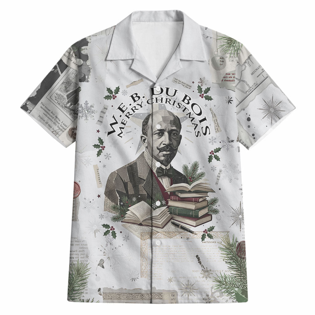 W.E.B. Du Bois Christmas Hawaiian Shirt Think Deeper Quote Vintage Portrait Newspaper Collage Festive