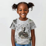 W.E.B. Du Bois Christmas Kid T shirt Think Deeper Quote Vintage Portrait Newspaper Collage Festive
