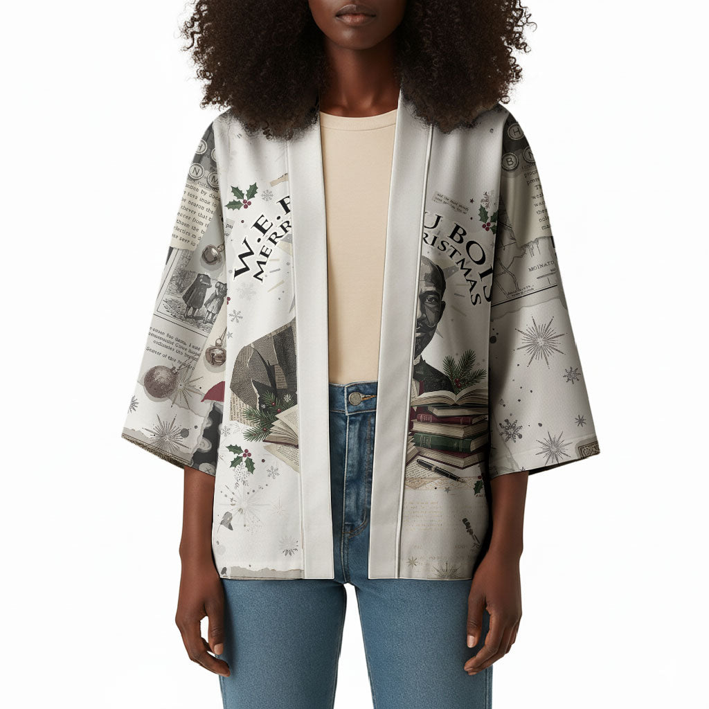 W.E.B. Du Bois Christmas Kimono Think Deeper Quote Vintage Portrait Newspaper Collage Festive