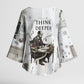 W.E.B. Du Bois Christmas Kimono Sleeve Blouse Think Deeper Quote Vintage Portrait Newspaper Collage Festive