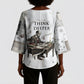 W.E.B. Du Bois Christmas Kimono Sleeve Blouse Think Deeper Quote Vintage Portrait Newspaper Collage Festive